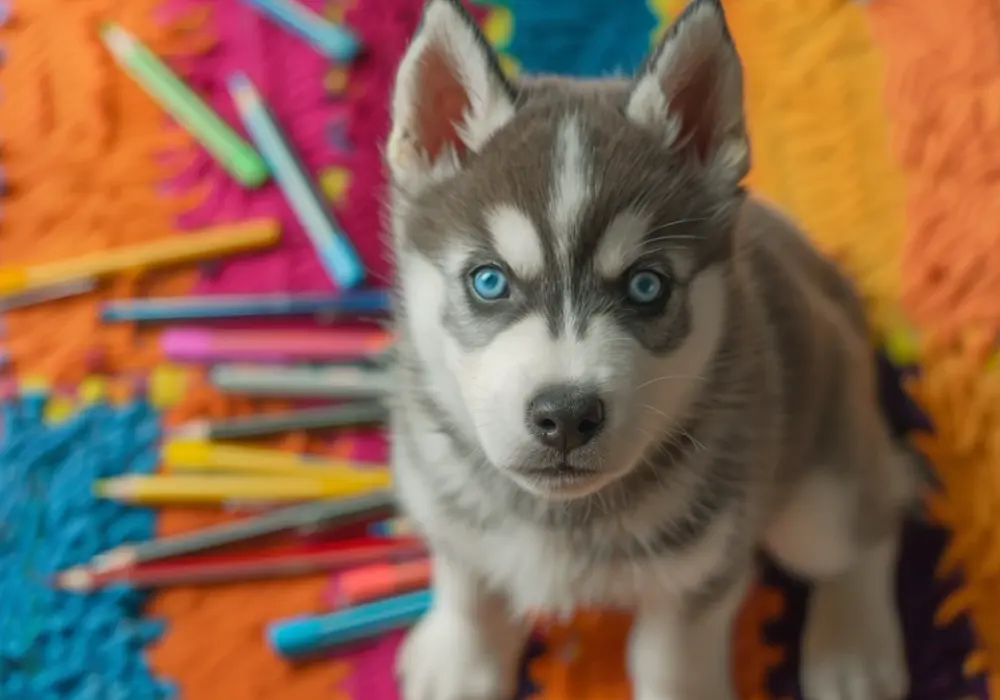 Darmowa kolorowanka z psem rasy husky do wydruku dla miłośników zwierząt