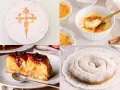 Pastel de Santiago, crema catalana y ensaimada, un festín de postres españoles.