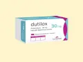 Opakowanie leku Dutilox 30 mg z duloksetyną, zawierające 56 kapsułek.