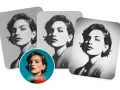 Trois portraits d'une femme en **couleur noir et blanc**, montrant différentes intensités de gris. L'original est en couleur.