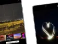 Dwa telefony: jeden pokazuje nocny widok miasta z siatką i opcjami aparatu, drugi – serce narysowane światłem. Migawka w telefonie pozwala na kreatywne ujęcia.
