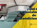 Conductos y tuberías rojas y negras visibles en el techo, parte de la preinstalación de aire acondicionado.
