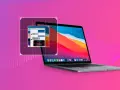 Un MacBook con uno schermo che mostra una conversazione di messaggi e un'anteprima di cattura schermo.