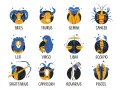 Ilustracje przedstawiają znaki wodne zodiaku: Barana, Byka, Bliźniąt, Raka, Lwa, Pannę, Wagę, Skorpiona, Strzelca, Koziorożca, Wodnika i Ryby.