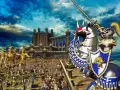 Bitwa pod zamkiem, rycerz na koniu, armia potworów i ludzi. Czyżby to były **heroes 3 kody**?