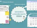 Cuadernillo de expresión escrita para imprimir, con actividades sobre recetas de cocina y rúbricas de evaluación.