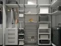 Organiza tu ropa y accesorios en este vestidor moderno. Aprende como hacer un vestidor funcional con estantes, cajones y zapatero.