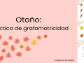 Otoño: práctica de grafomotricidad con hojas y un erizo para trazar.