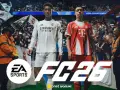 Dwóch piłkarzy w strojach Realu Madryt i Bayernu Monachium na tle trybun pełnych kibiców. Wielkie logo FC 26 sugeruje, kiedy nowa FIFA.