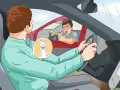 Un automobilista calmo, con un pensiero di gioia, evita una reazione aggressiva verso un altro guidatore arrabbiato. Impara come guidare bene con pazienza.