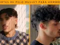Dos hombres con distintos tipos de mullet: uno liso y con patillas, otro rizado y rapado.