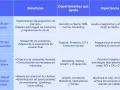 Tabla comparativa de perfiles de cliente, consumidor, buyer persona e ICP. Detalla beneficios, departamentos de ayuda e importancia para la segmentación de clientes.