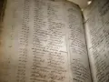 Vieille page d'un registre manuscrit, avec des noms et des chiffres. On y lit des noms comme "August Lindahl" et "Catherine Collins", évoquant un arbre généalogique ou un recensement ancien.