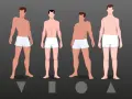 Ilustracja przedstawia cztery różne typy mężczyzn: umięśnionego, szczupłego, z brzuszkiem i przeciętnego.