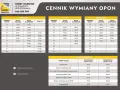 Cennik wymiany opon: osobówki od 25 zł, 4x4 od 30 zł, dostawcze od 30 zł. Sprawdź, ile kosztuje wymiana opon w Dobrym Warsztacie.