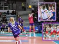 Siatkarki walczą o punkty w lidze mistrzyń. Emocje na boisku i trybunach podczas meczu siatkówki.