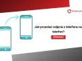 Ilustracja pokazuje, jak przesłać zdjęcia z telefonu na telefon. Strzałka symbolizuje transfer danych między urządzeniami.