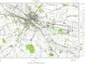 Mapa topograficzna okolic Kutna z zaznaczonymi drogami, rzekami i zabudowaniami. Idealna do planowania rozgraniczenie nieruchomości procedura.
