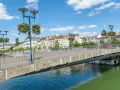 Pont fleuri sur la Meuse, une belle journée pour visiter Verdun en 1 jour. Ville historique avec des bâtiments anciens et un ciel bleu.