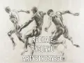Szkice anatomiczne przedstawiające ruch, ukazujące różne rodzaje rysunku artystycznego.