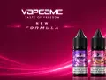 Dos botellas de mi pod VAPEAME, sabor Blueberry y Mango Passion Fruit, con el lema "New Formula".