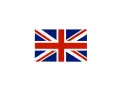 Flaga Wielkiej Brytanii: białe tło, na nim Union Jack z czerwonym krzyżem i białymi pasami na niebieskim tle.