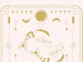 28 luty jaki to znak zodiaku? Dwa złote ryby, symbol Ryb, otoczone księżycami i planetą Neptun.