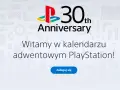 Logo PlayStation 30th Anniversary i tekst "Witamy w kalendarzu adwentowym PlayStation!".