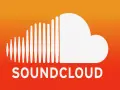 Soundcloud Musik: Das Logo mit dem stilisierten Schallwellen-Cloud-Symbol und dem Schriftzug "SOUNDCLOUD" auf einem orangen Hintergrund.