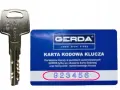 Karta kodowa klucza Gerda i klucz. Dorabianie kluczy Gerda tylko po okazaniu karty kodowej. Sprawdź, ile kosztuje dorobienie klucza.