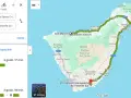 Trasa na Teneryfie, jednej z Wysp Kanaryjskich, gdzie leżą. Mapa pokazuje podróż z San Marcos do lotniska.