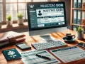Escritorio con computadora mostrando "REGISTERO EORI", documentos, pasaporte y café. Proceso de validación eori en curso.