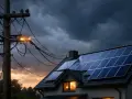 Fotowoltaika na dachu domu, a obok iskrzące przewody na słupie. Czy to zapowiedź awarii prądu, czy niezawodność zielonej energii?