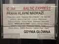 Rozkład jazdy pociągu IC 264 Baltic Express z Gdańska do Pragi, z licznymi przystankami po drodze.