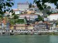 Porto kwiecień: kolorowe kamienice nad rzeką Douro, słoneczna pogoda sprzyja spacerom po nabrzeżu.