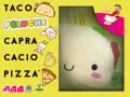 Taco, capra, cacio e pizza: le regole del gioco Peluche sono divertenti! Un peluche a forma di taco sorride.