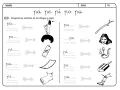 Fichas letra p: une sílabas con dibujos. Incluye "pa", "pe", "pi", "po", "pu".
