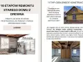 Projekt dobudówki: odsłonięcie konstrukcji starego domu z drewna, by ocenić jego stan.