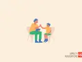 Un terapista ABA incoraggia un bambino con un "cinque". Insieme lavorano per raggiungere obiettivi.
