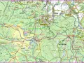 Mapa turystyczna Karkonoszy, pokazująca szlaki, schroniska i szczyty. Widać tu Karpacz, Kowary i Śnieżkę, gdzie leżą Karkonosze.