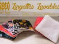 Gabarit lingettes lavables : pile de lingettes colorées et douces, idéales pour un usage zéro déchet.