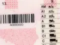 Numer prawa jazdy z kodem kreskowym i kategoriami pojazdów: AM, A1, A2, A, B1, B, C1, C.