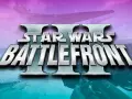 El logo de Star Wars Battlefront III sobre un paisaje nevado con un AT-AT y una nave estelar.