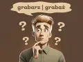 Zastanawiam się, czy to grabaż, czy grabarz. Wokół głowy pytajniki.