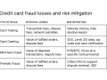 Table detailing credit card fraud types, potential losses, and risk mitigation strategies for business credit card fraud protection.