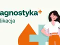 Aplikacja Diagnostyka+ ułatwia sprawdzenie wyników z laboratorium. Kobieta z telefonem w ręku.