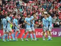 Jugadores del Celta de Vigo celebran un gol contra el Athletic.
