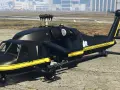 Czarny helikopter z żółtymi pasami i napisem "Patriotism and Immigration Authority". Idealny do misji w GTA San Andreas, jeśli znasz kod na helikopter.