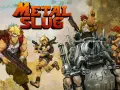 Personajes de Metal Slug corren y disparan junto a un tanque.