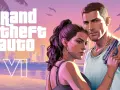 Pareja con arma en mano, fondo de ciudad y palmeras. ¡La espera para cuando sale GTA 6 se hace eterna!